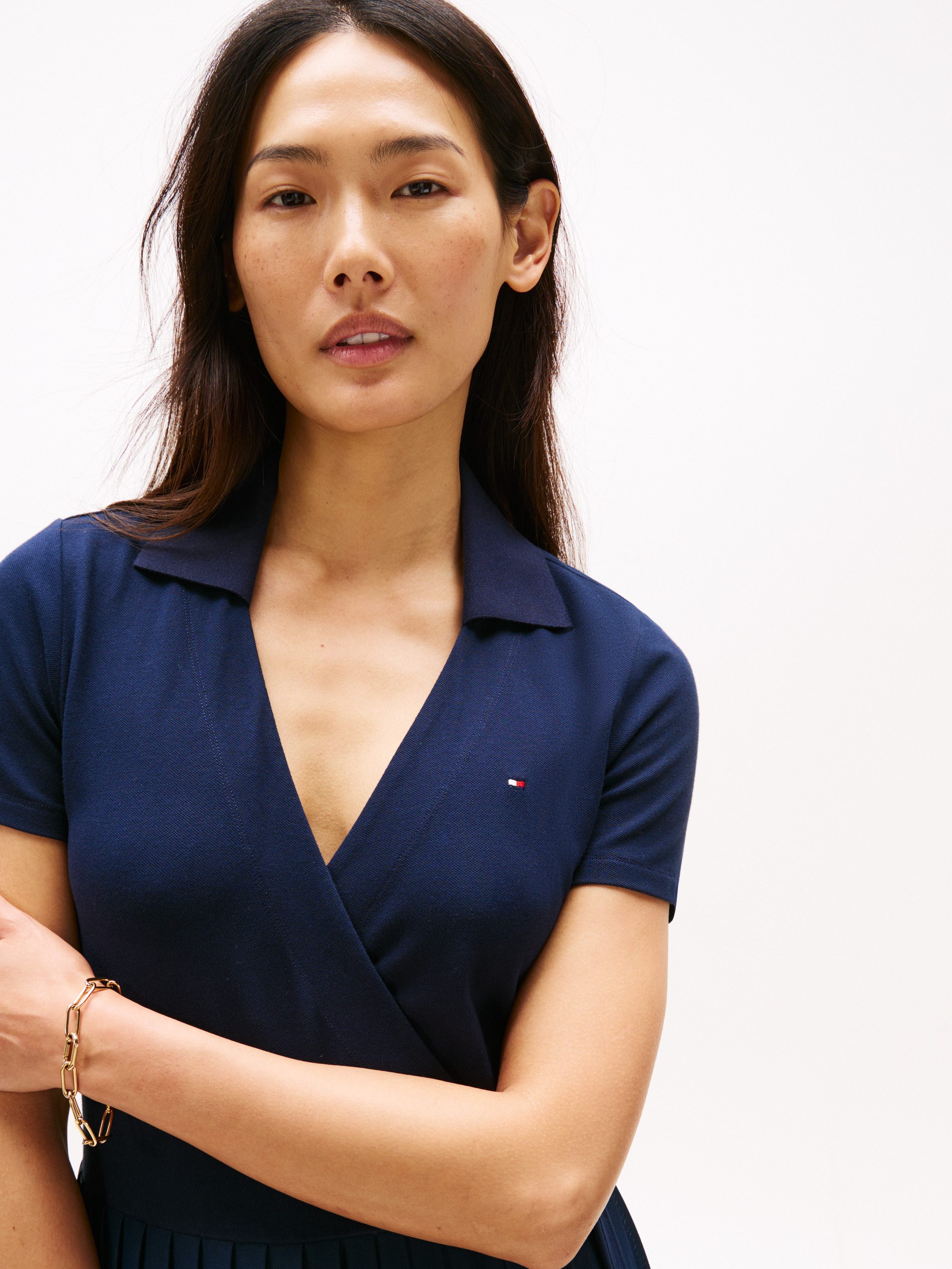 Tommy Hilfiger Wickelkleid 1985 PLEATED WRAP POLO DRS mit Bundfalten günstig online kaufen