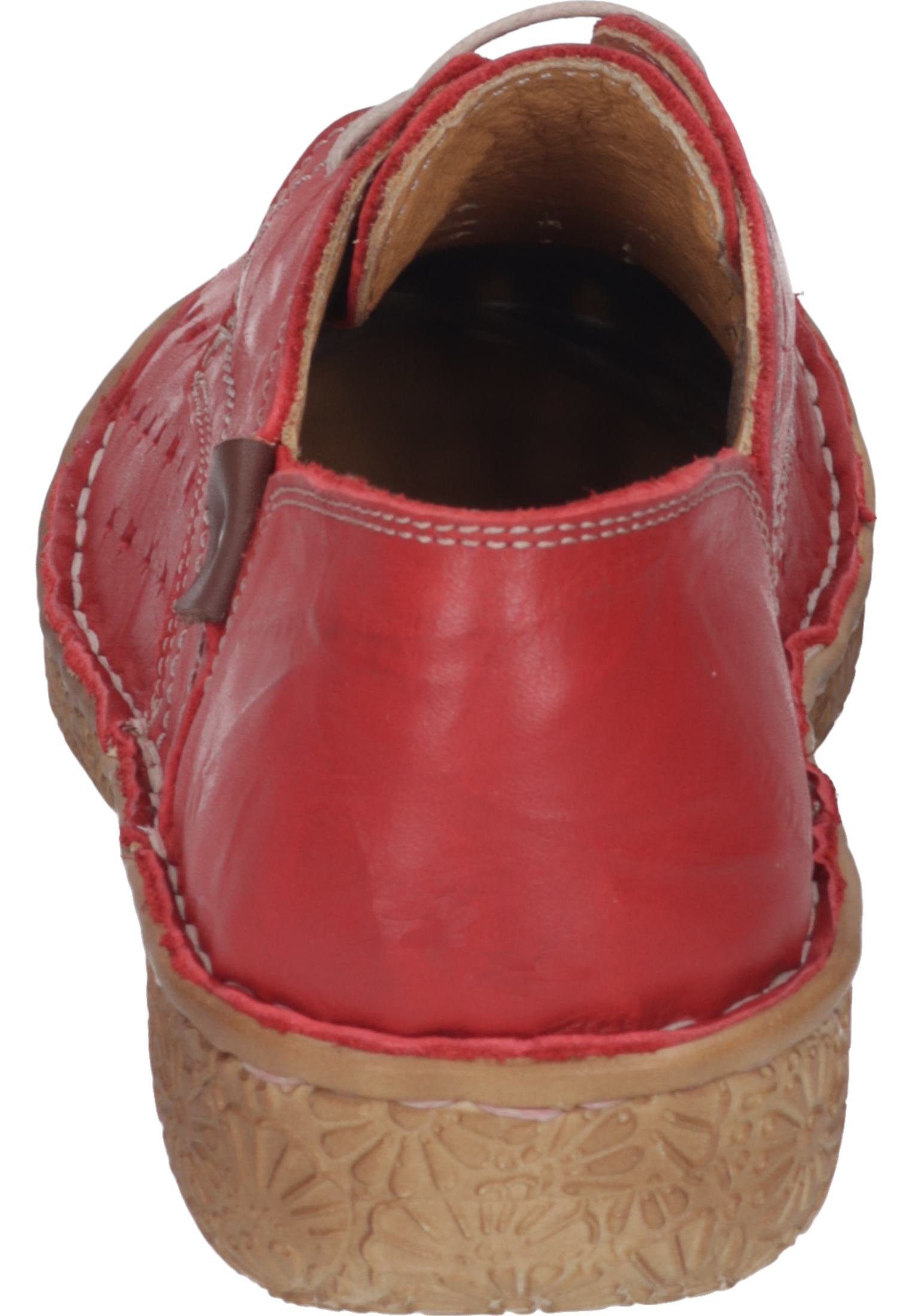 Schnürschuh mit Comfortabel Schnürer rot Gummizug