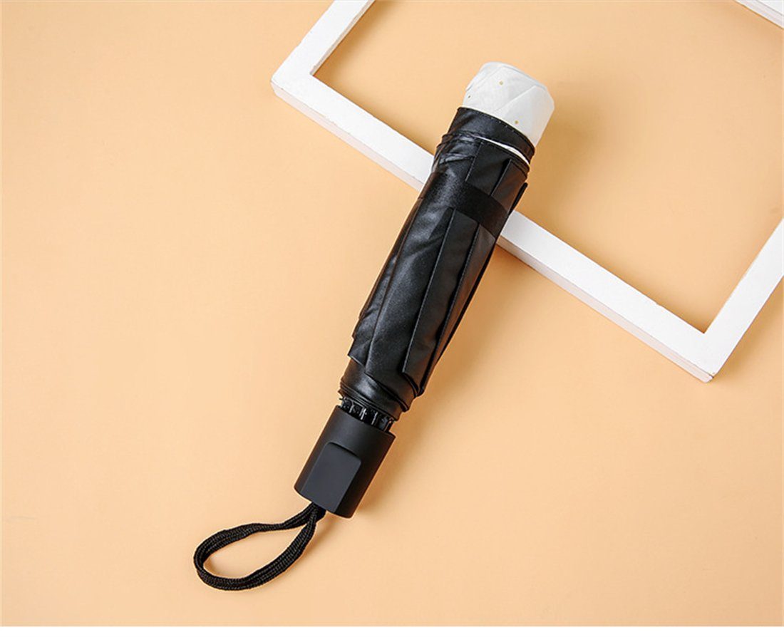 YOOdy~ Taschenregenschirm Mini Regenschirm unterwegs für Sonnenschutz Taschenschirme Weiß