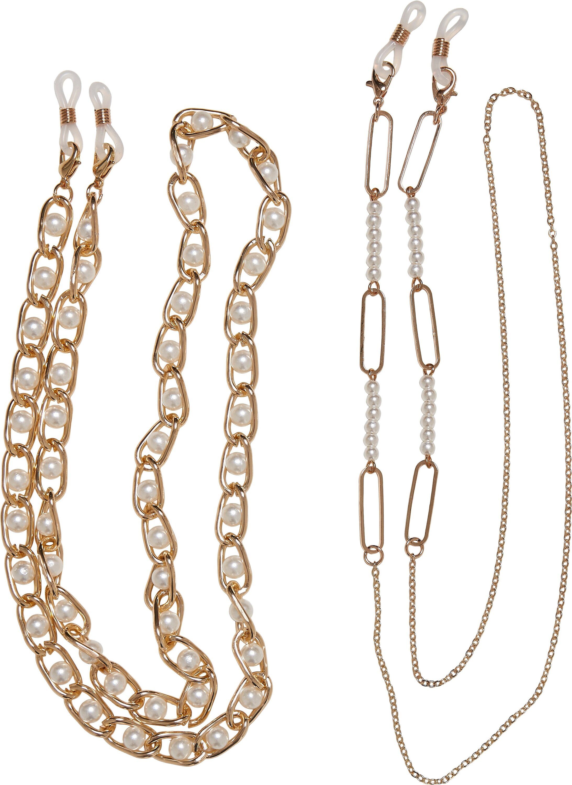 URBAN CLASSICS Schmuckset Accessoires Multifunctional Chain With Pearls 2-Pack (1-tlg) gold