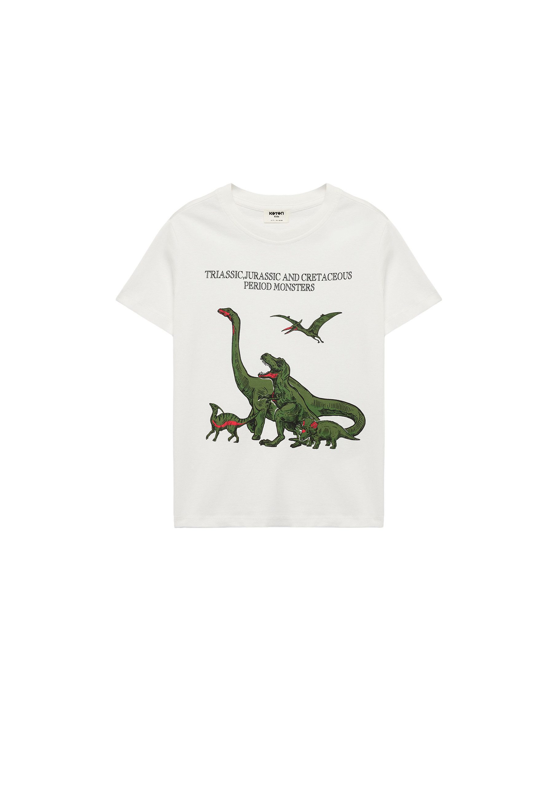 Koton T-Shirt Koton Dinosaurier Bedrucktes Baumwoll-T-Shirt