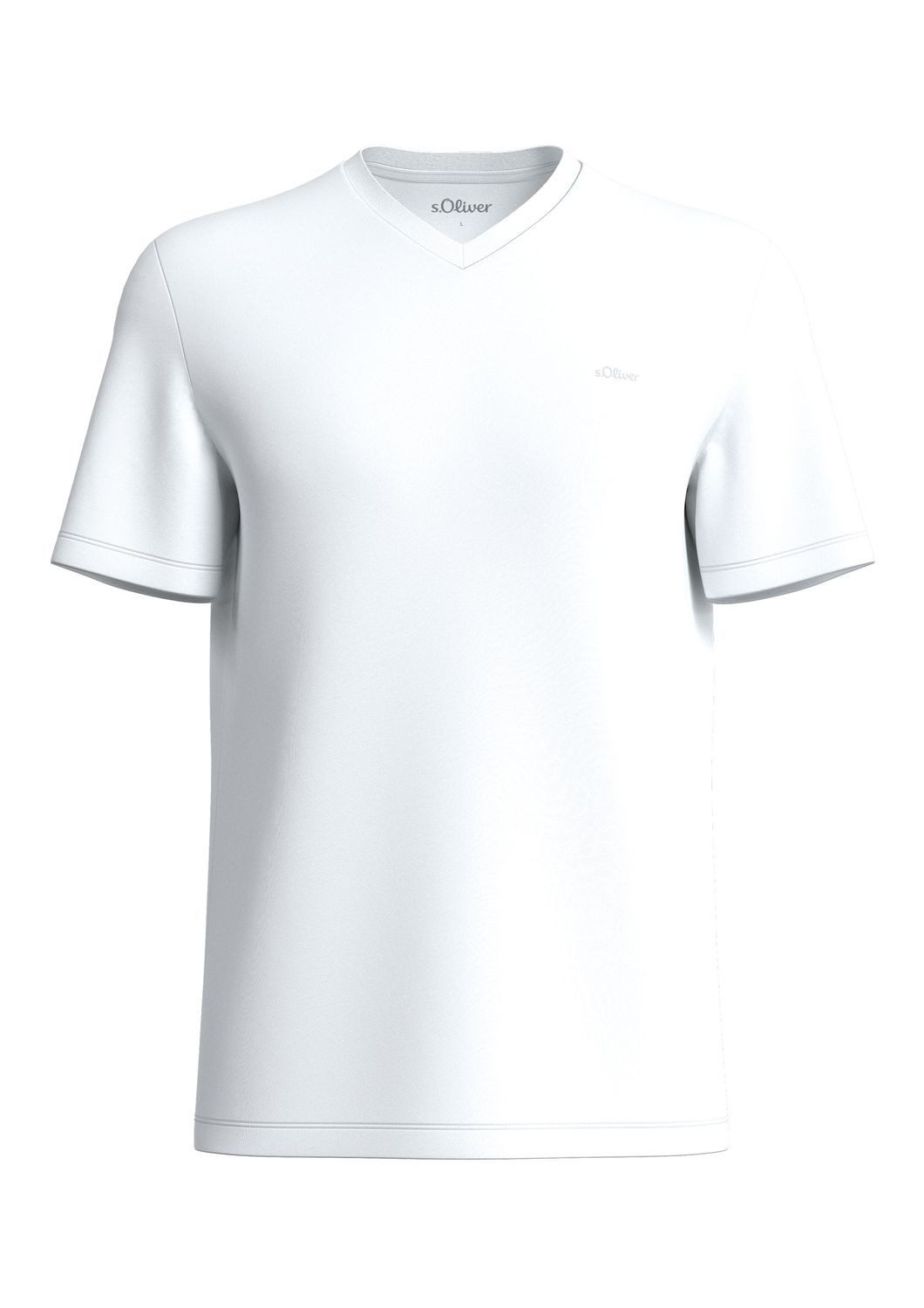 s.Oliver T-Shirt T-Shirt V-Ausschnitt, kurzarm, Baumwolle, einfarbig – Bild 5 von 5