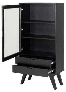 ebuy24 Vitrine ALine Vitrinenschrank 1 Glastür, 2 Schubladen schw