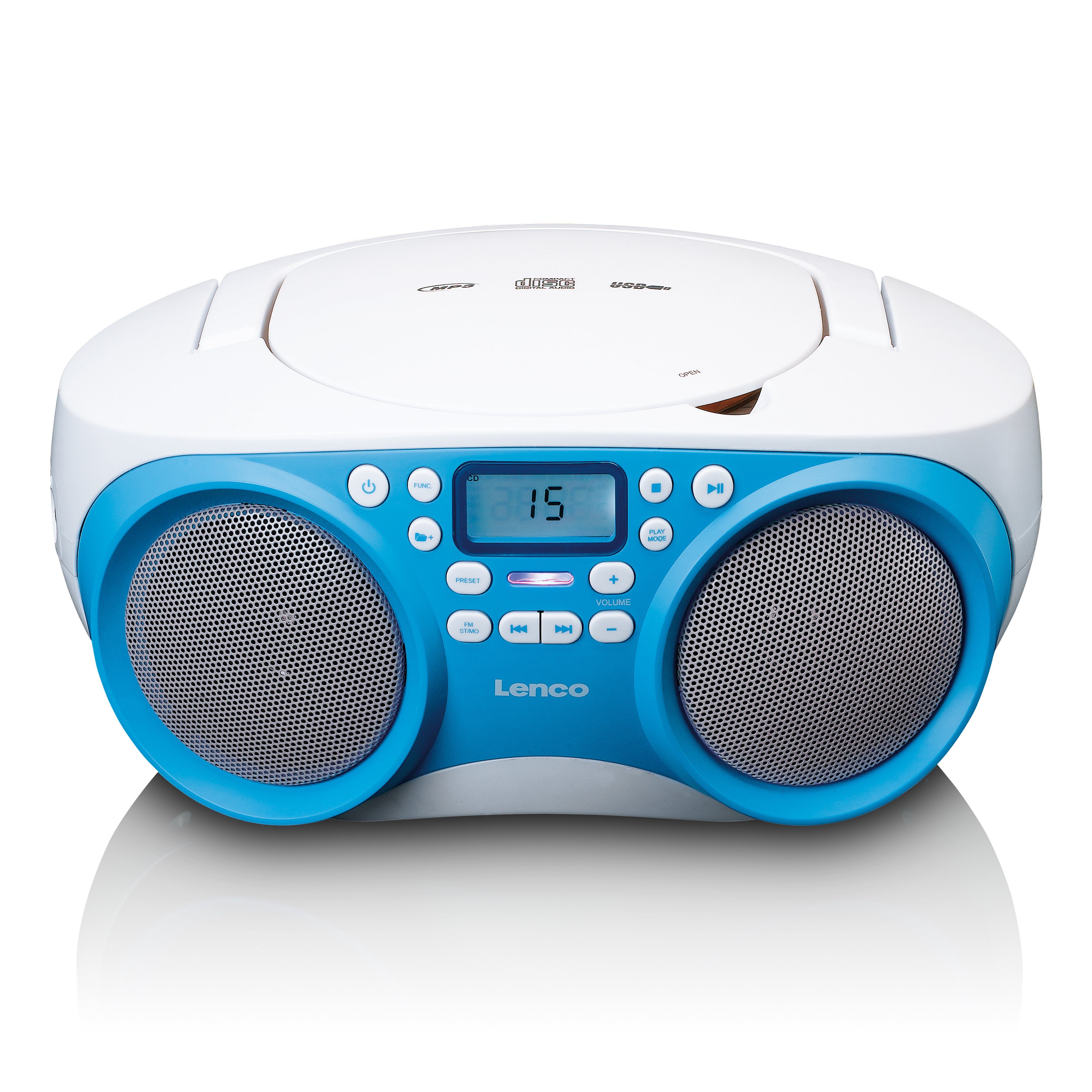 Lenco SCD-301BU CD-Radiorecorder (FM) Weiß-Blau | CD-Radiorecorder