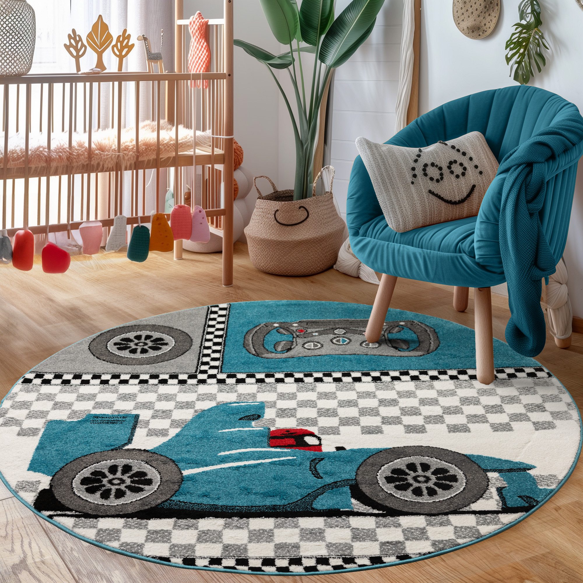 Carpettex Kinderteppich Rennwagen, Läufer, Höhe: 11 mm, Kinderteppich Rennw günstig online kaufen