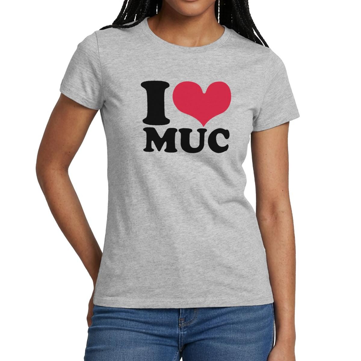 T-Shirt I Love MUC München Herz Frauen T-Shirt