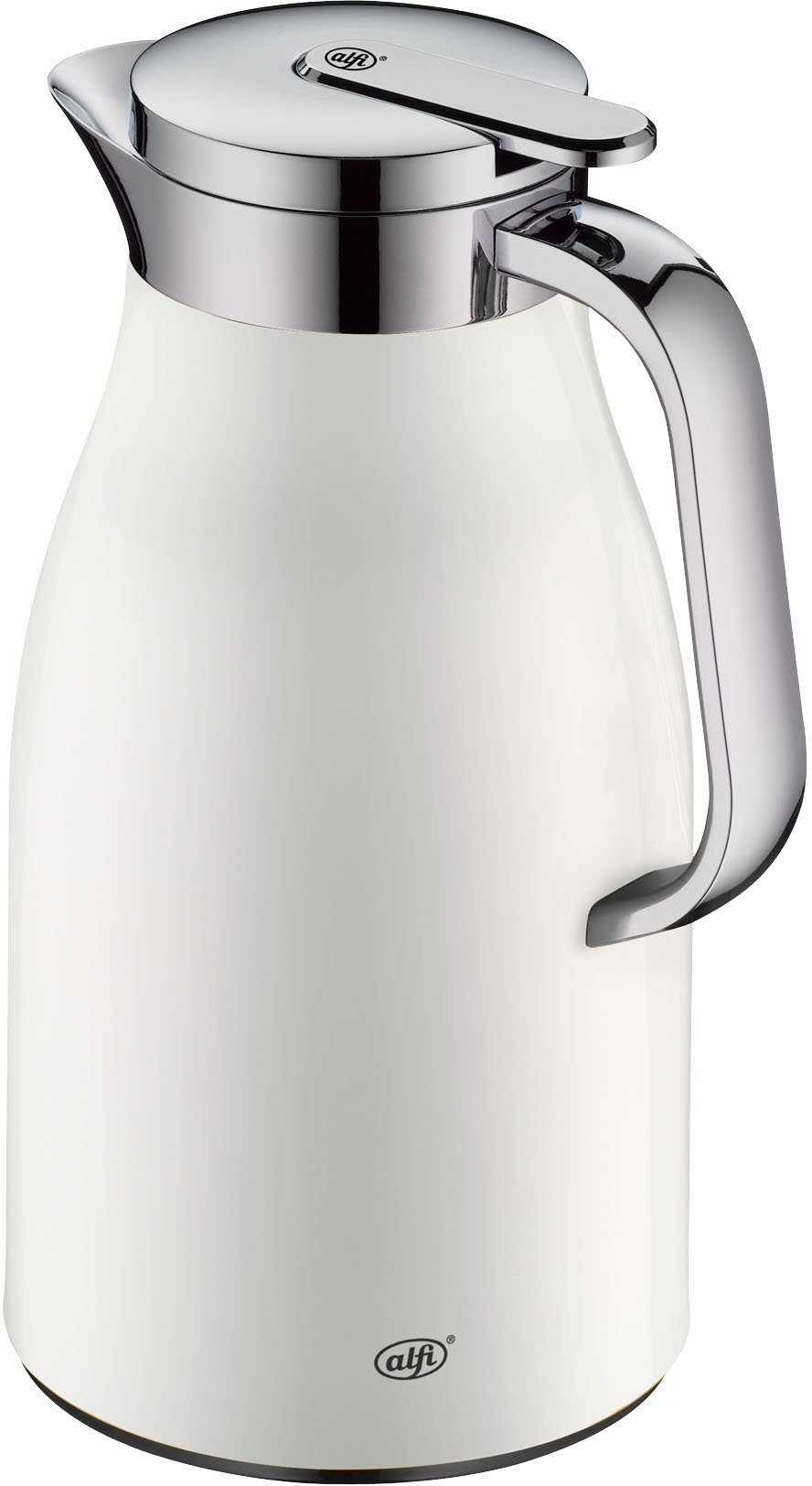 Alfi Isolierkanne SKYLINE, mit Hartglaseinsatz und ergonomischem Griff, 1 l, (1-St), 12h heiß & 24h kalt, Drehverschluss mit bequemem Druckknopf