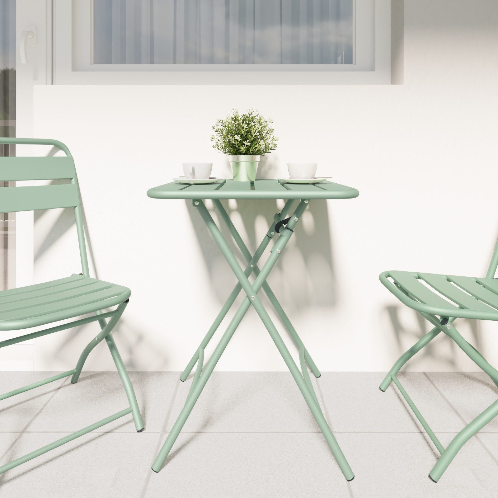 vidaXL Gartentisch Gartentisch Klappbar Minzgrün 55x55x73 günstig online kaufen