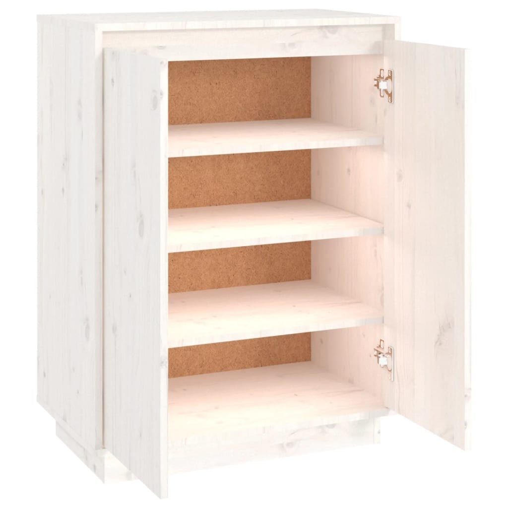 Kiefer-Massivholz (LxBxH: 35x60x80 Weiß in Schuhschrank aus möbelando cm) 3013360