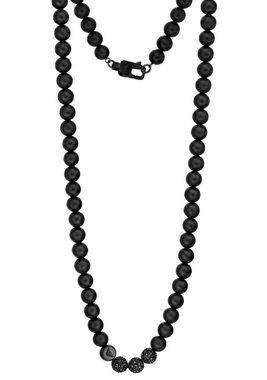 Emporio Armani Statementkette ICONIC TREND, BEADS AND PAVE, EGS3029001, mit Onyx, Gagat