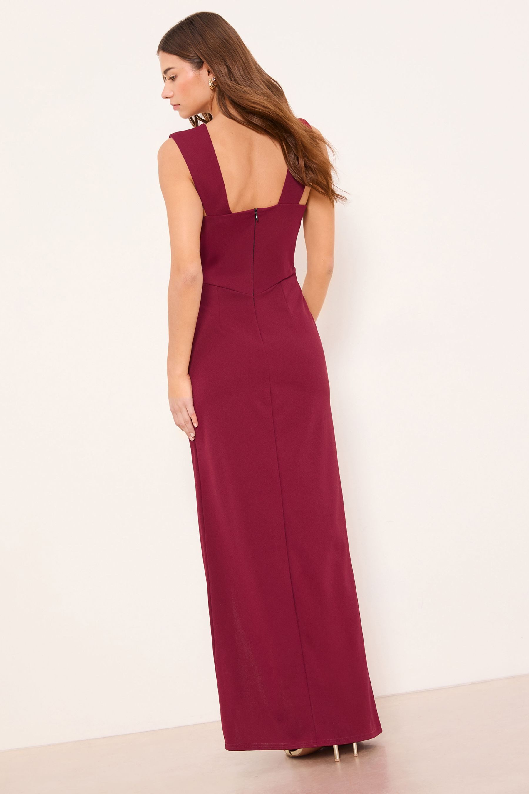 LIPSY Maxikleid Lipsy Kurzärmeliges, gerafftes Maxikleid, Regular (1-tlg)