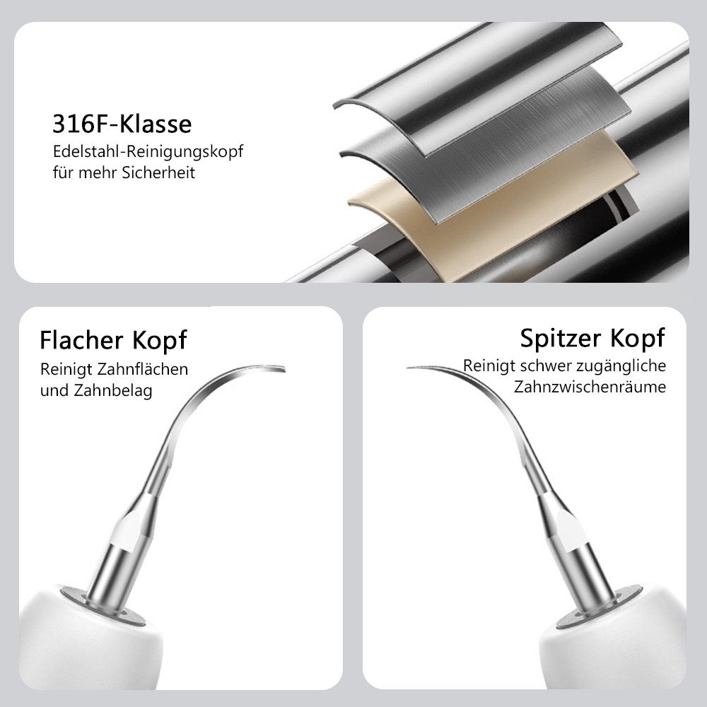 TUWENA Mundpflegecenter Zahnsteinentferner Zahnreinigung Set, mit 5 Modi und 2 Reinigungsköpfe, Elektrische Zahnreiniger für Zahnpflege zu Hause und Hunde und Katzen