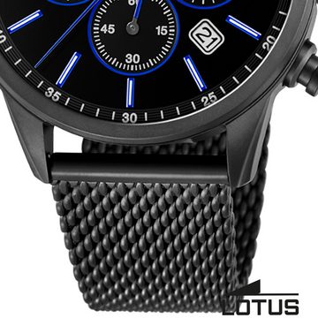 Lotus Quarzuhr Lotus Herrenuhr Khrono Armbanduhr, (Analoguhr), Herren Armbanduhr rund, groß (ca. 42mm), Edelstahl, Luxus