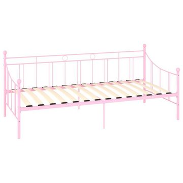 furnicato Bett Tagesbett-Rahmen Rosa Metall 90×200 cm