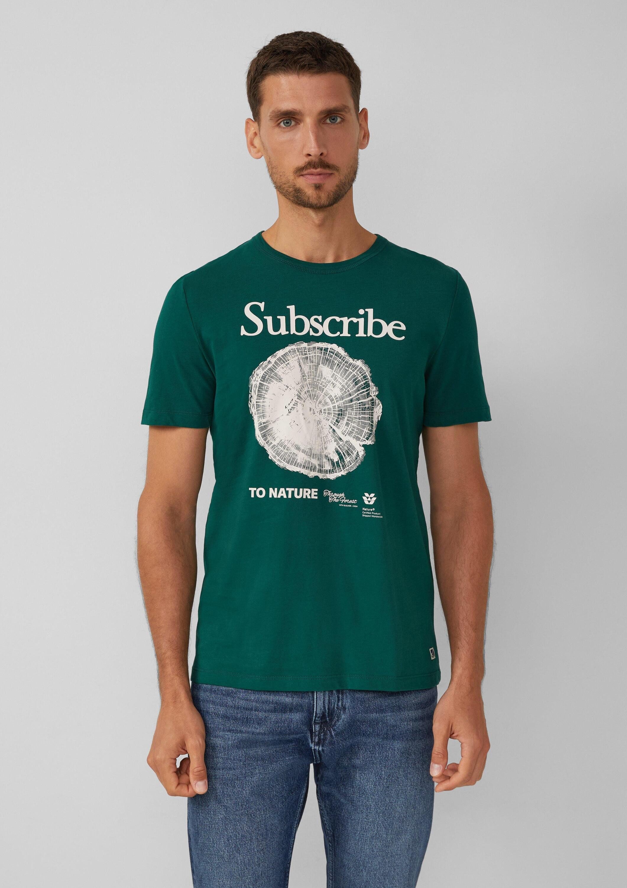 s.Oliver Kurzarmshirt T-Shirt Softes Baumwoll-T-Shirt mit Artwork günstig online kaufen