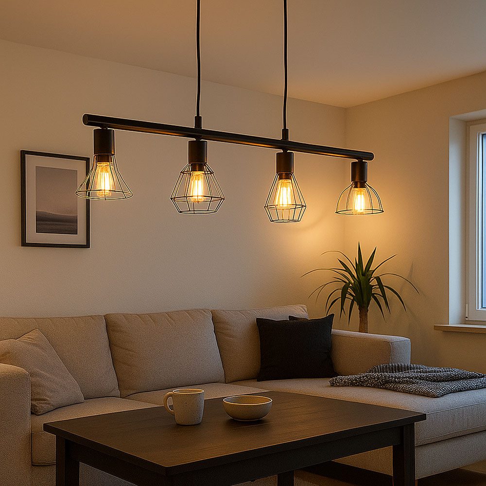 NOWA Pendelleuchte, Leuchtmittel nicht inklusive, Pendelleuchte Deckenlampe Gitteroptik Wohnzimmerleuchte Esstisch