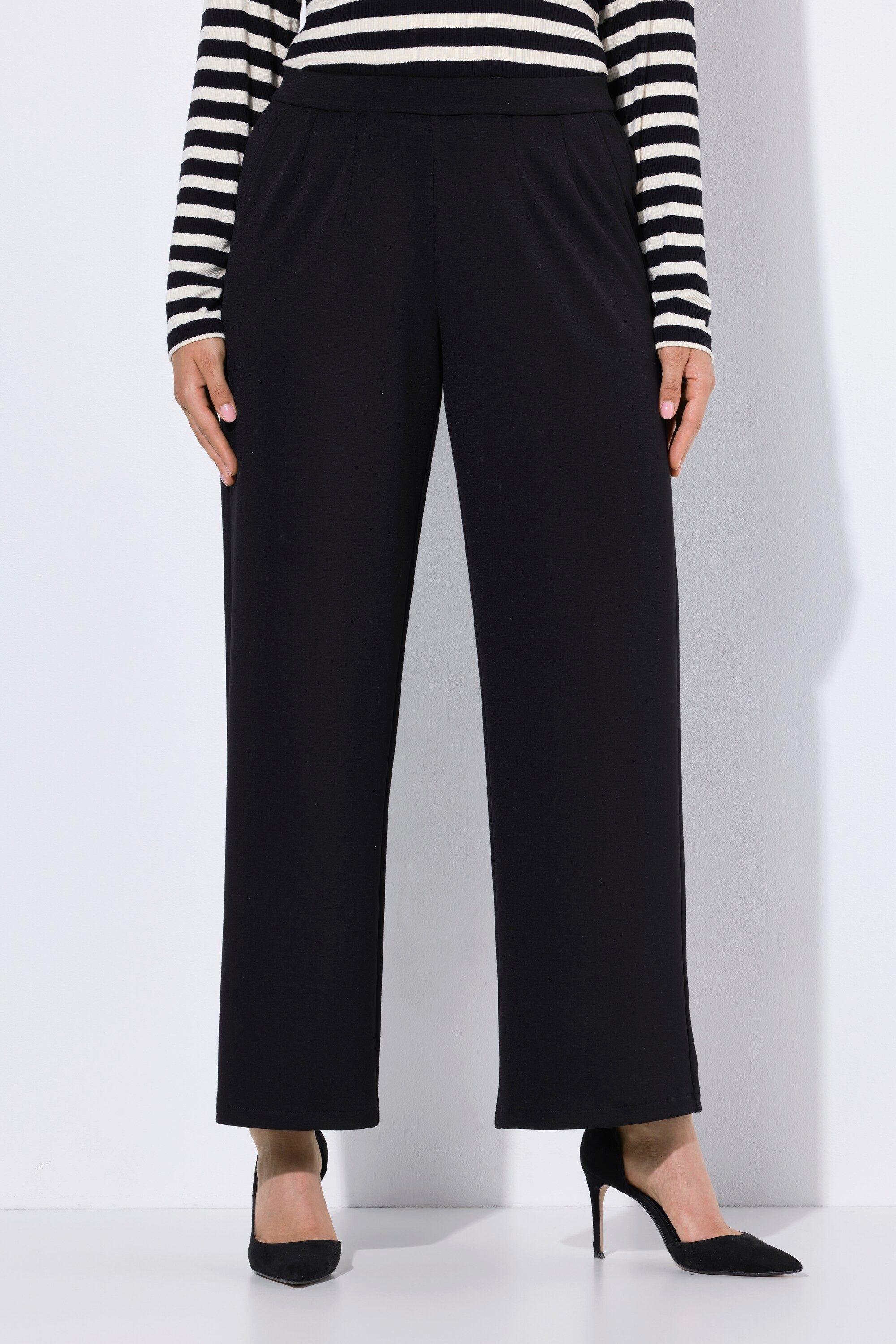 Ulla Popken Schlupfhose Hose Mary weites gerades Bein Elastikbund günstig online kaufen