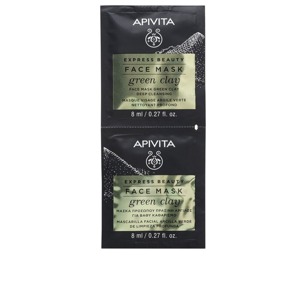 Apivita Gesichtsmaske Beauty Express Tiefenreinigende Gesichtsmaske mit grüner Tonerde 2x