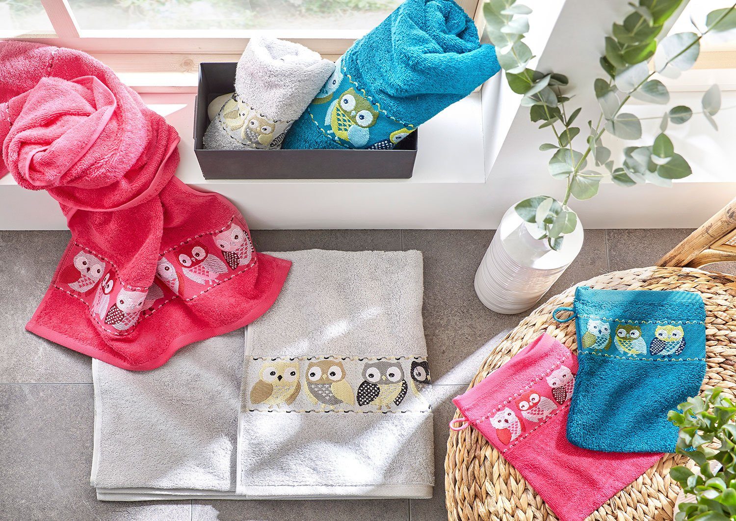 Dyckhoff Duschtuch 'Eule Modern' 70 x 140 cm günstig online kaufen