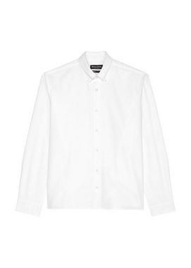 Marc O'Polo Langarmhemd Button down collar, long sleeves, round hem mit dezenter Logostickerei auf der Brust