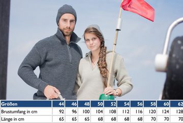 Blauer Peter Strickjacke (1-tlg) aus Merino mit Troyerkragen und Reißverschluß