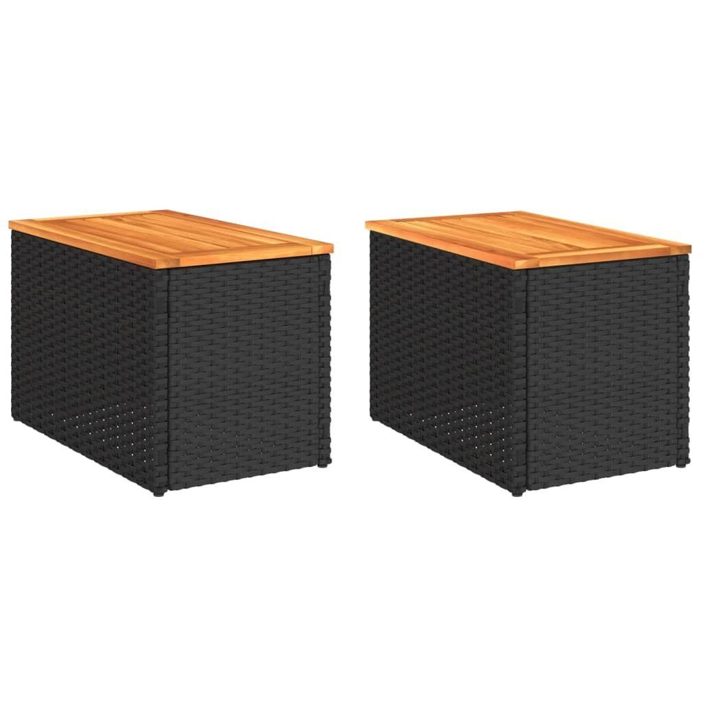 vidaXL Gartentisch Garten-Beistelltische 2 Stk Schwarz günstig online kaufen