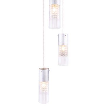etc-shop LED Pendelleuchte, Leuchtmittel inklusive, Warmweiß, Pendelleuchte Fernbedienung Modern Glas Kristall