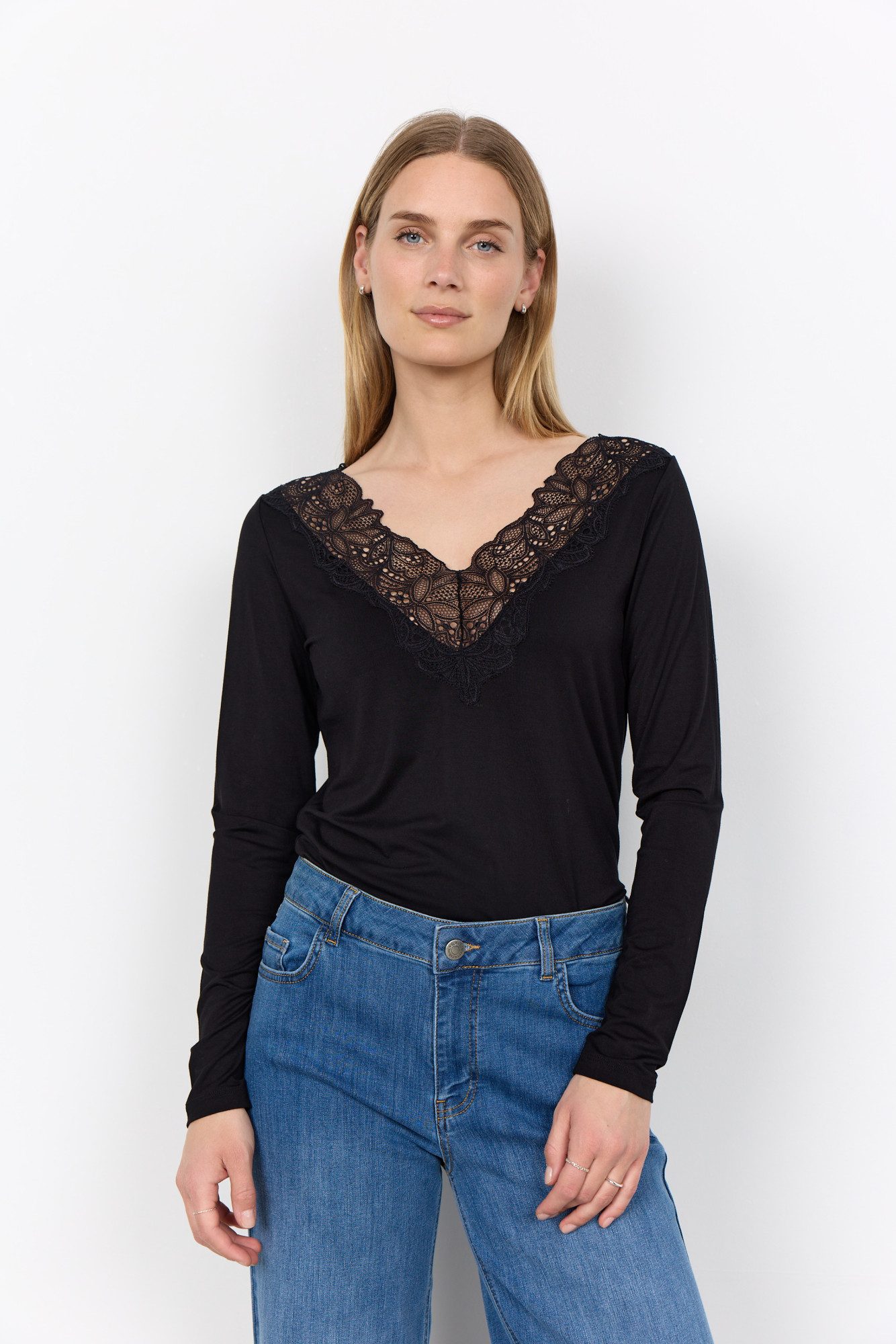 soyaconcept Langarmshirt SC-MARICA 301 Viskosemischung, Spitze