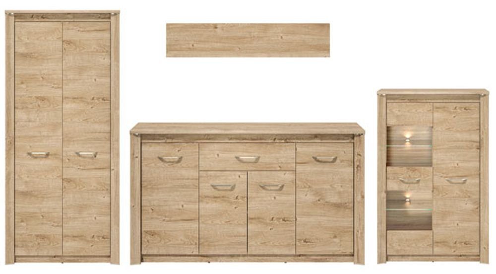 / 349 B/T/H: Wohnwand Highboard 1 Luis, / cm - Kommode (Set, Stauraumschrank 1 40 1 - cm Feldmann-Wohnen 202 - Wandregal), 1 cm