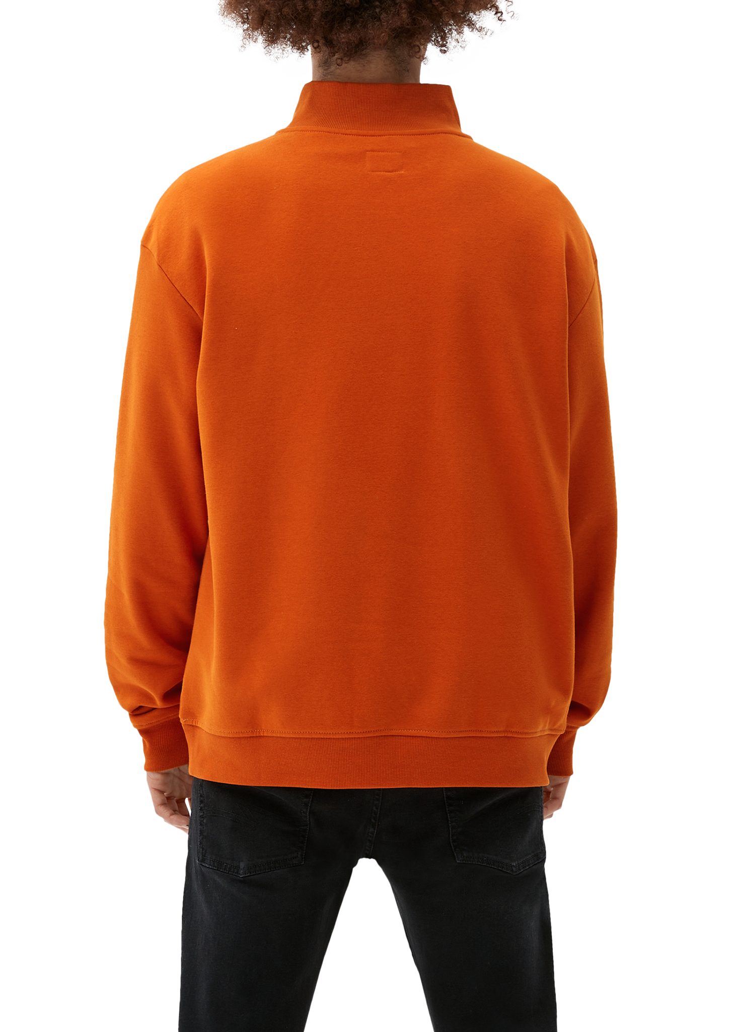 Reißverschluss orange Sweatshirt mit QS Sweatshirt