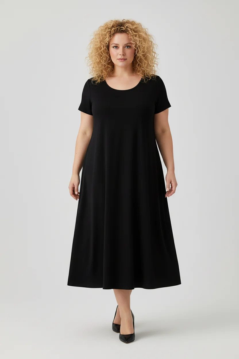 Shape of You Minikleid Kurzärmeliges Freizeitkleid mit Rundhalsausschnitt