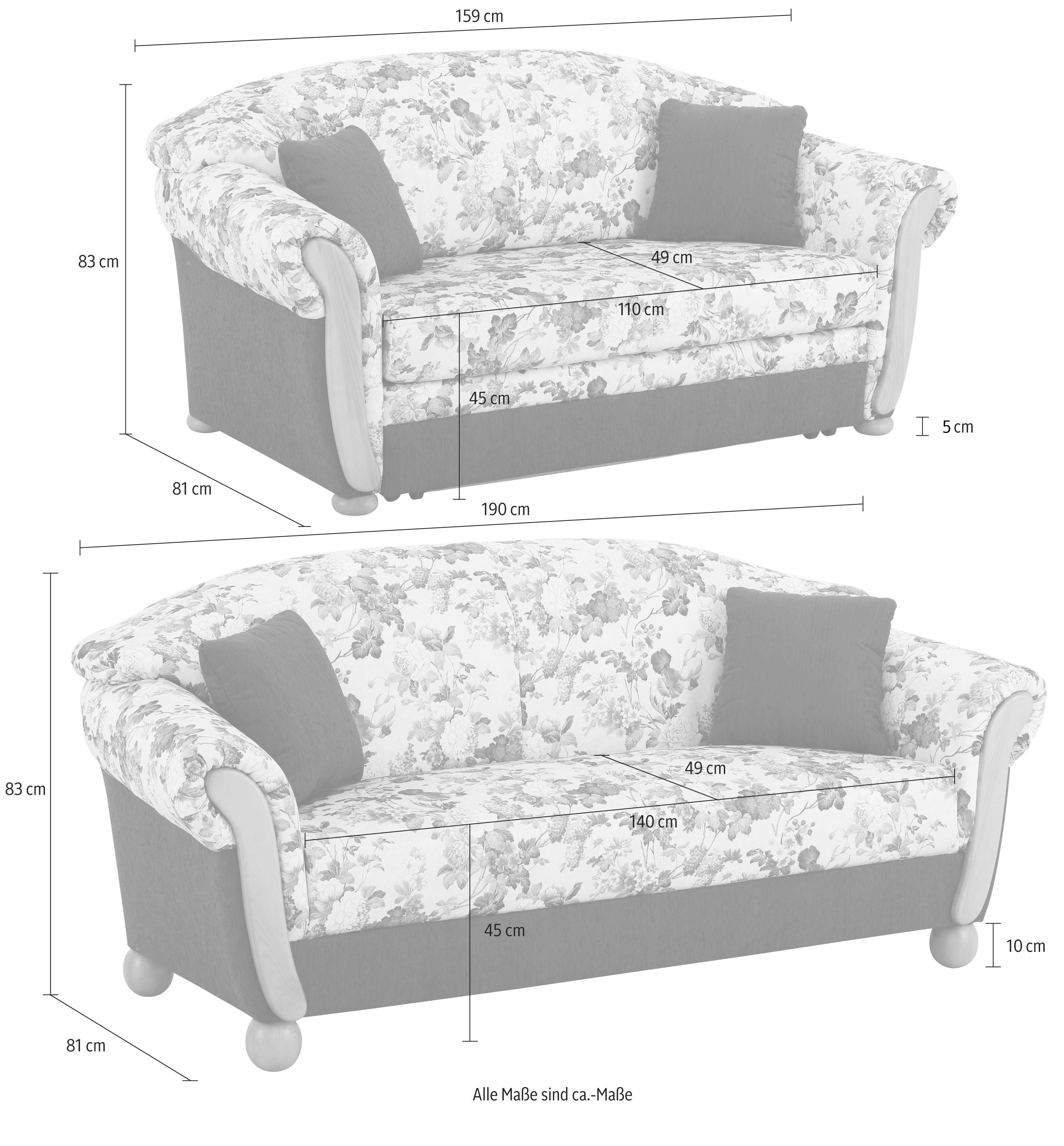 Home affaire Polstergarnitur Milano, (2-tlg), 2-Sitzer günstig online kaufen