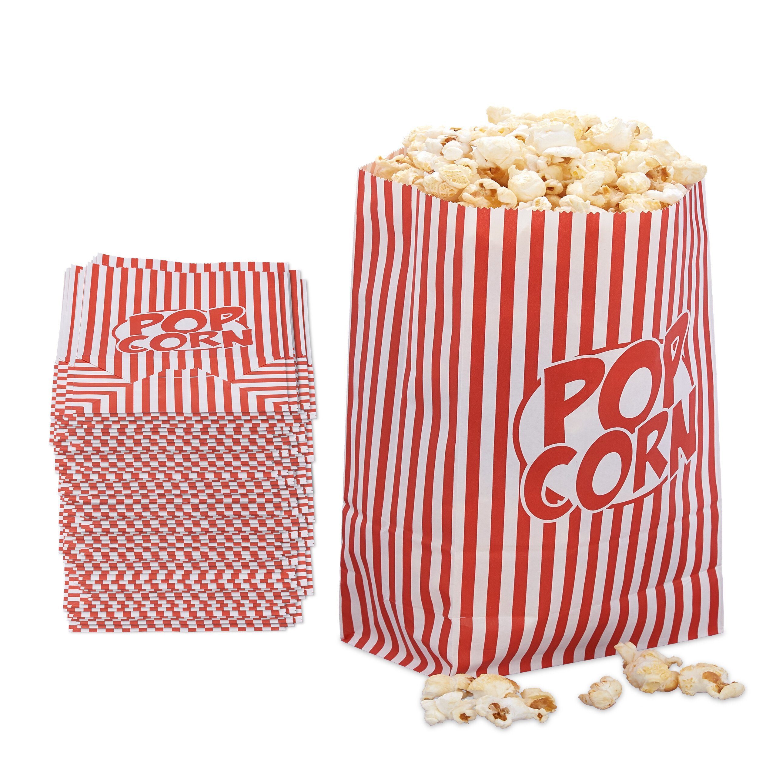 relaxdays Snackschale Retro Popcorntüten 48er Set, Papier