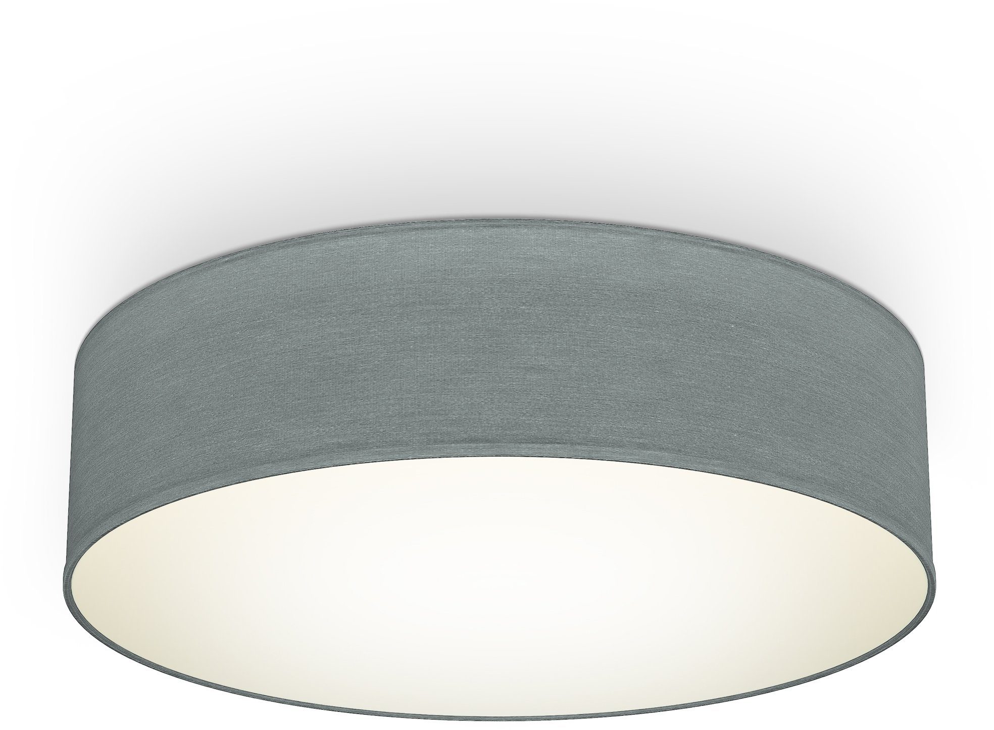 Wohnzimmer, grau,Textil Lampenschirm, Leuchtmittel Schlafzimmer, B.K.Licht Deckenleuchte, Deckenlampe, E27 wechselbar, Warmweiß,