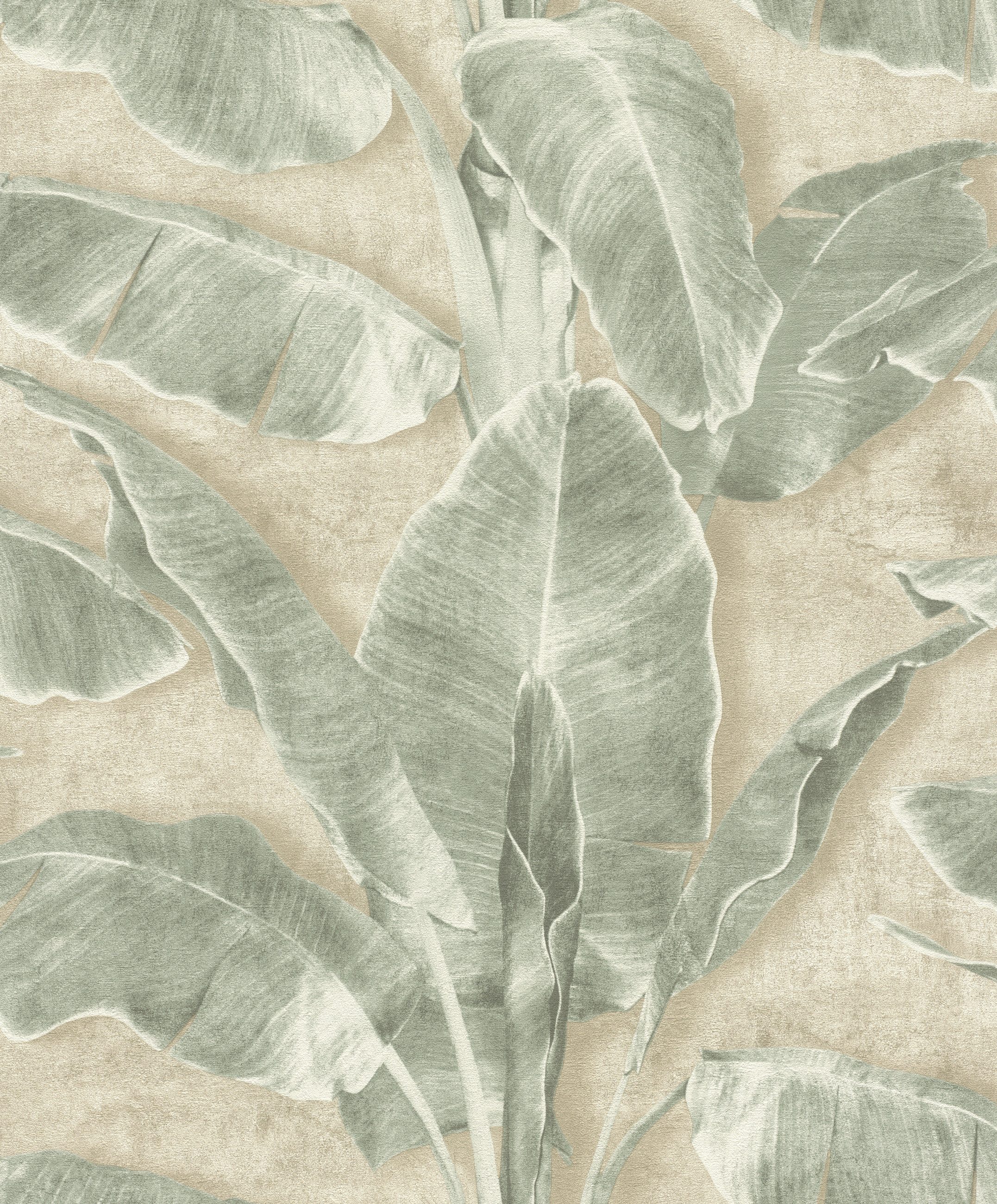 Rasch Vliestapete Cuba - Selbstklebende Tapete Dschungel von tesa® x rasch®, strukturiert, tropisch, botanisch, (1 Rolle, 1 St), selbstklebend, 6,00m x 0,53m