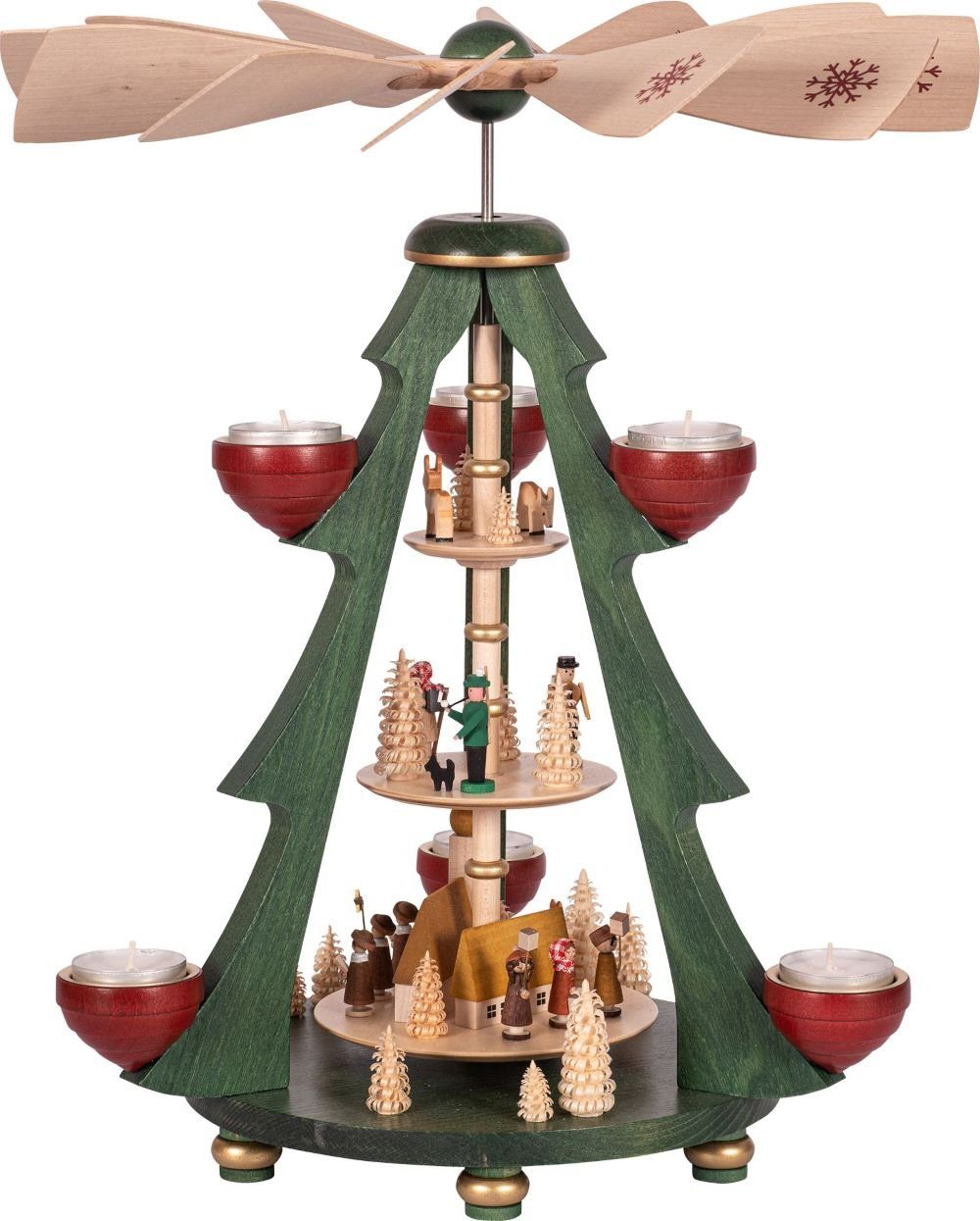 Richard Glaesser Weihnachtspyramide Baumpyramide Teelichtpyramide Kirchdorf günstig online kaufen