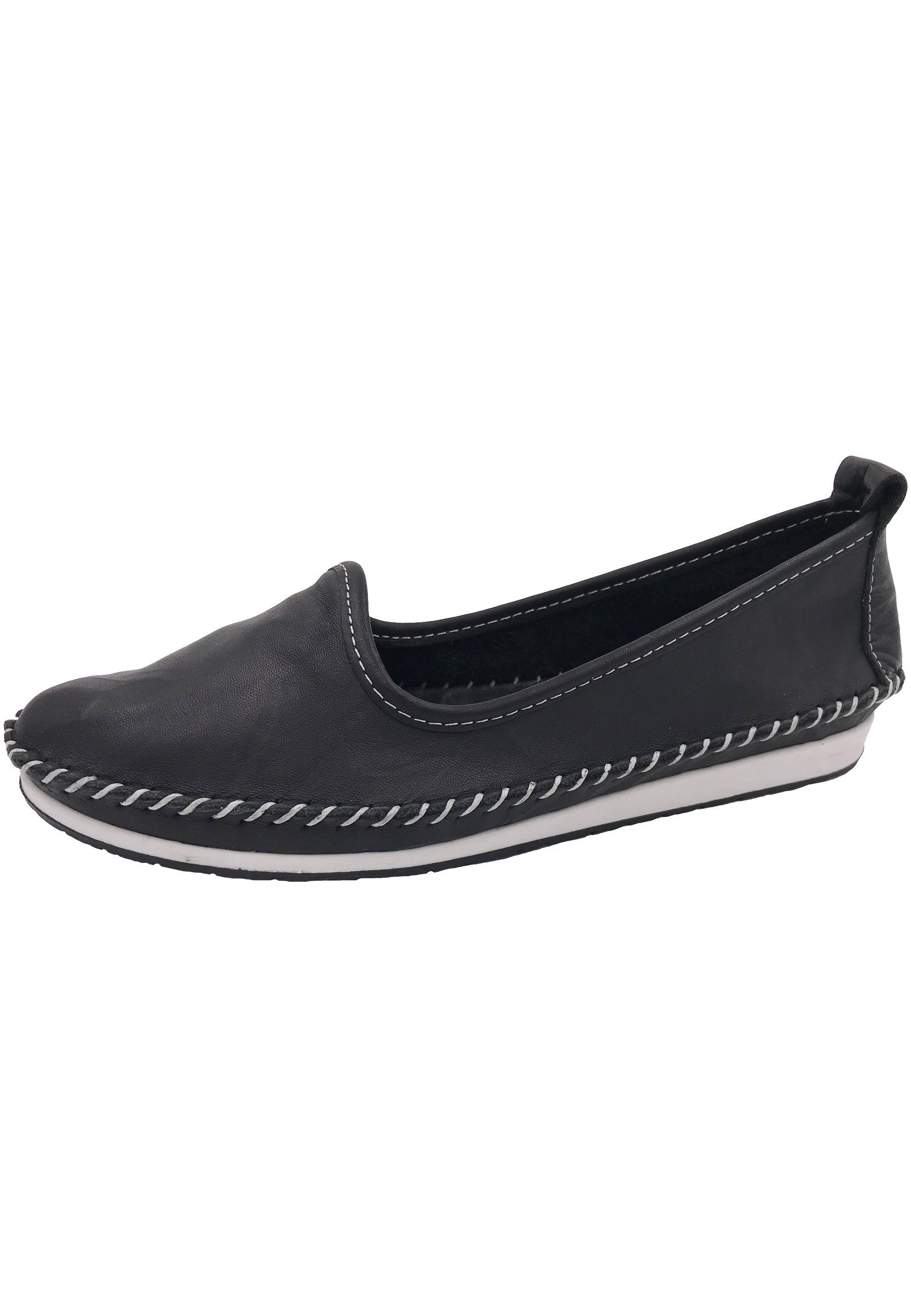 Andrea Conti Damen Slipper Schwarz Leder