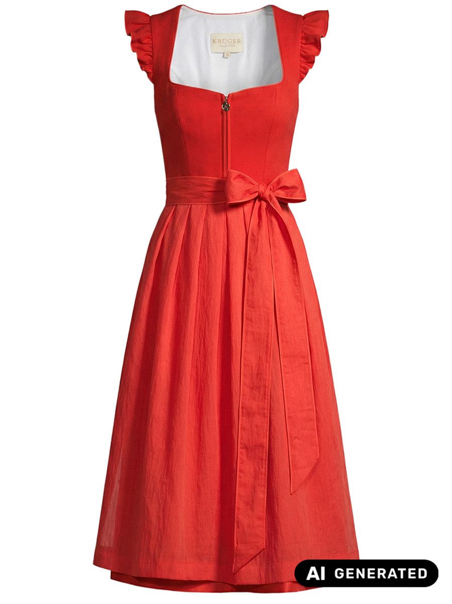 KRÜGER COLLECTION Dirndl Dirndl Padme 80cm Länge orange-rot