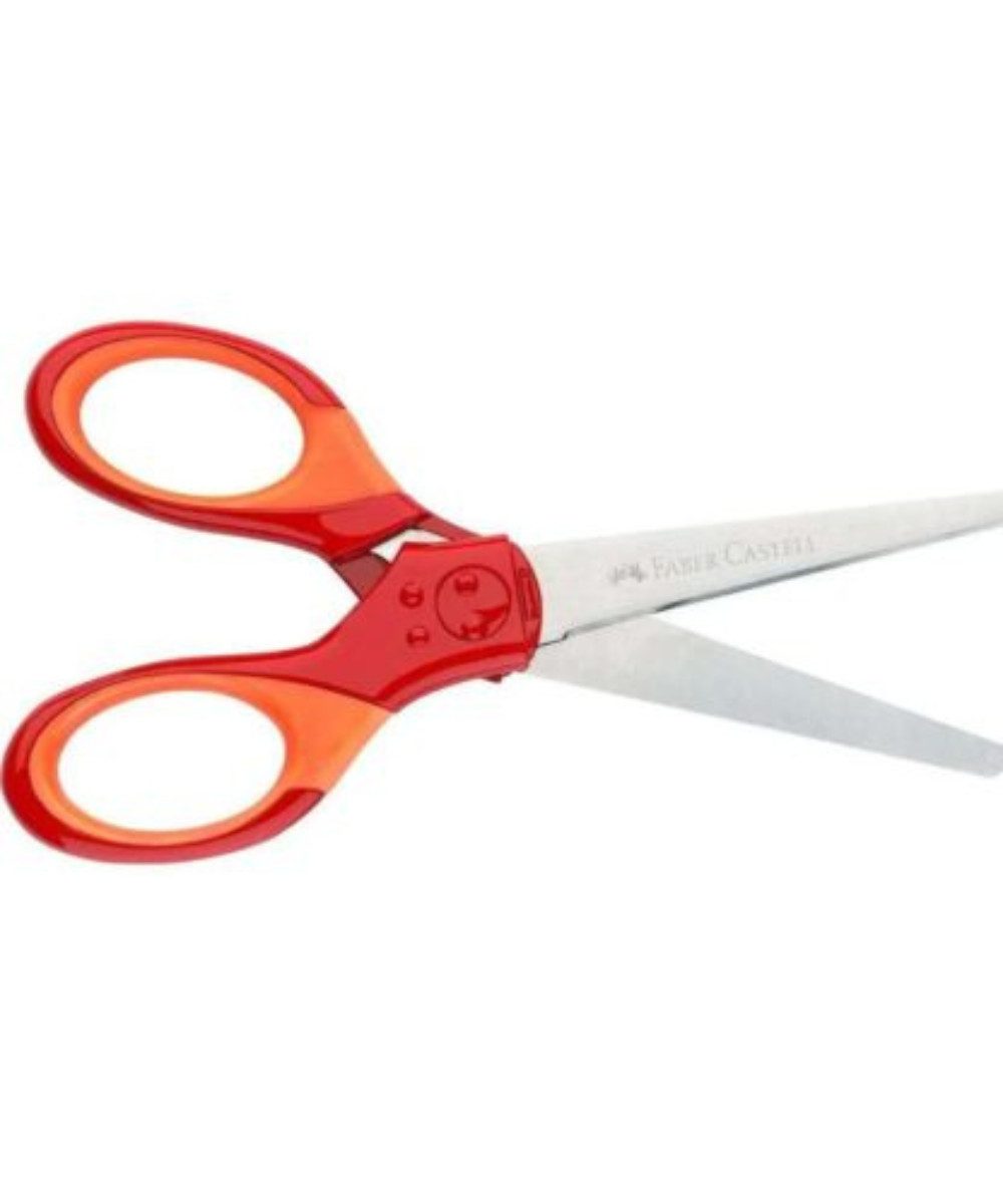 Faber-Castell Bastelscheren FABER-CASTELL Kinderschere Grip rot 13,5 cm, (Packung, 1-tlg., Kinderschere), Grip