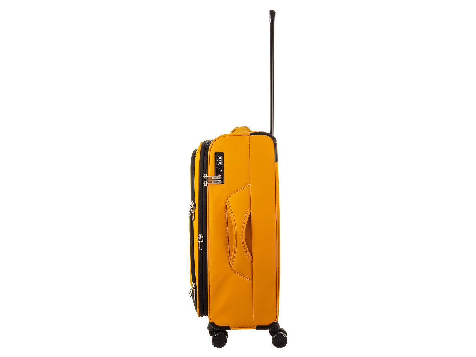 Franky Weichgepäck-Trolley Koffer Gr. M Reisegepäck T27-B Spinner 65er mit Dehnfalte, 4 Doppellenkrollen Rollen, Dehnfalte TSA Schloss