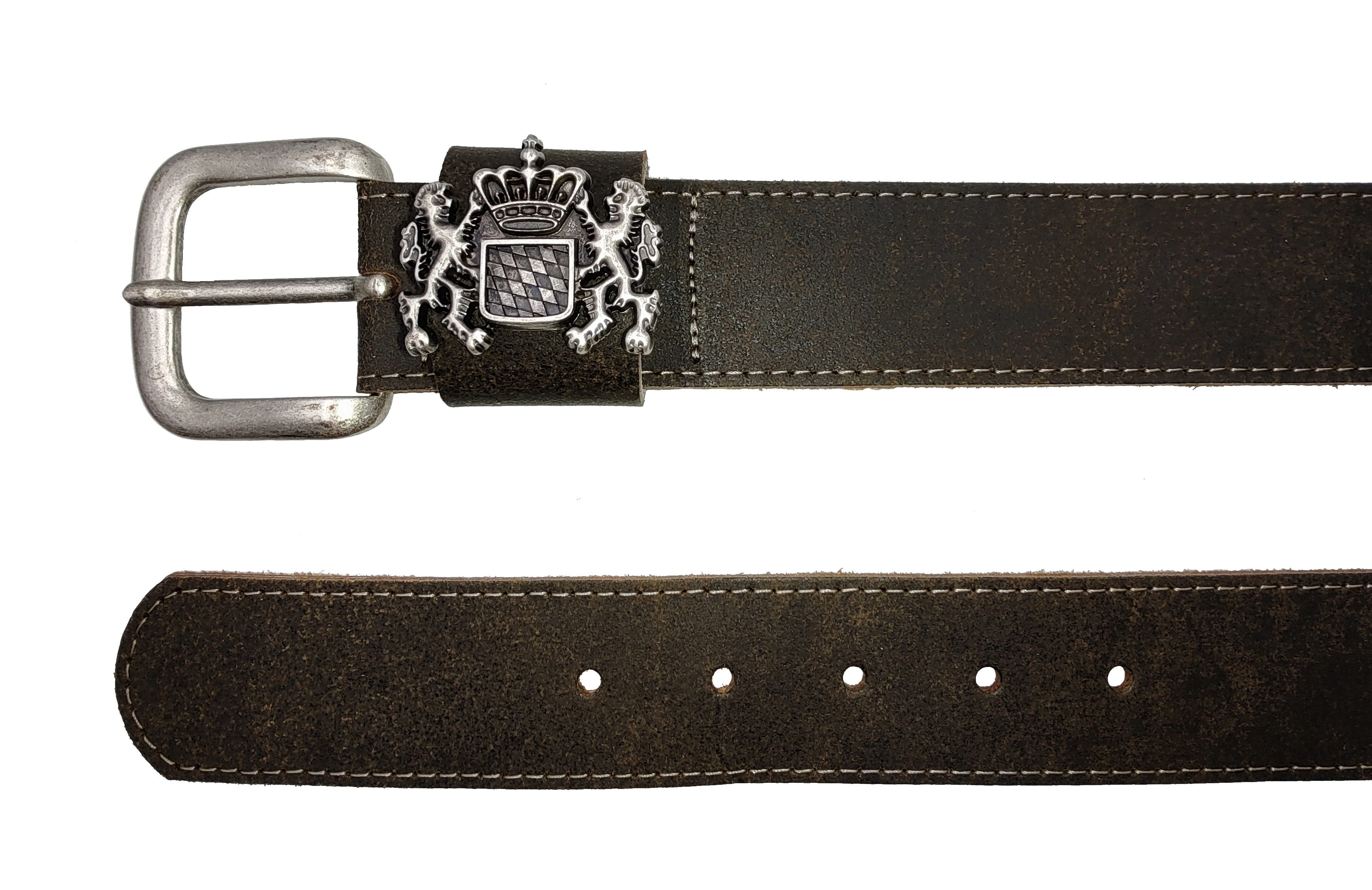 Der Trachtler Ledergürtel mit Trachten-Zierteil auf der Schlaufe MADE IN GE günstig online kaufen