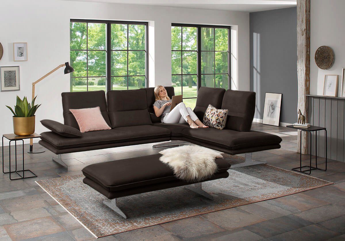 W.SCHILLIG Ecksofa broadway, Sitztiefenverstellung, Kopfteil- & Seitenteilverstellung, Breite 284cm | Ecksofas