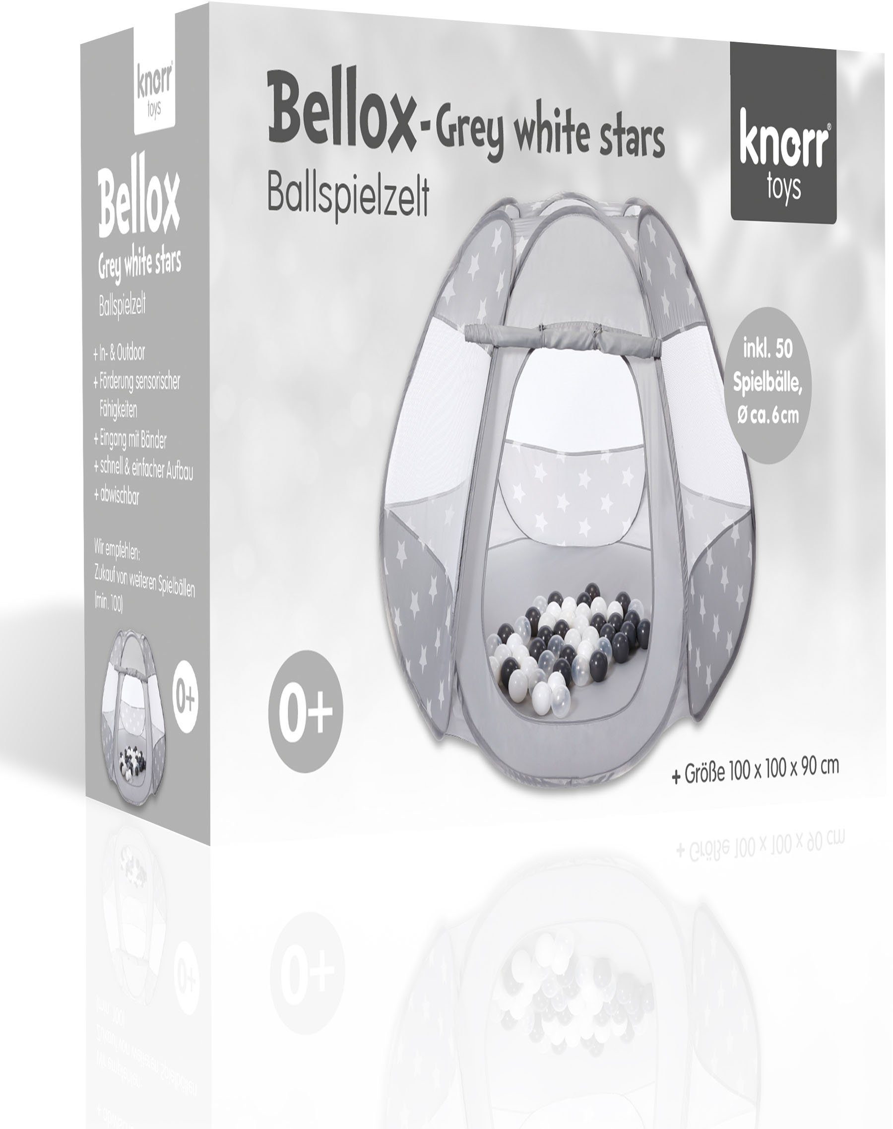 Bellox, Bällen 50 Grey Stars, White mit Bällebad Knorrtoys®