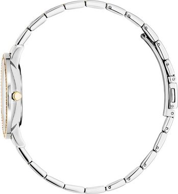 Julie Julsen Quarzuhr Julei Julsen Glamour Gold, JJW2120YGSM, Armbanduhr, Damenuhr, Zirkonia, PVD-beschichtet, Mineralglas