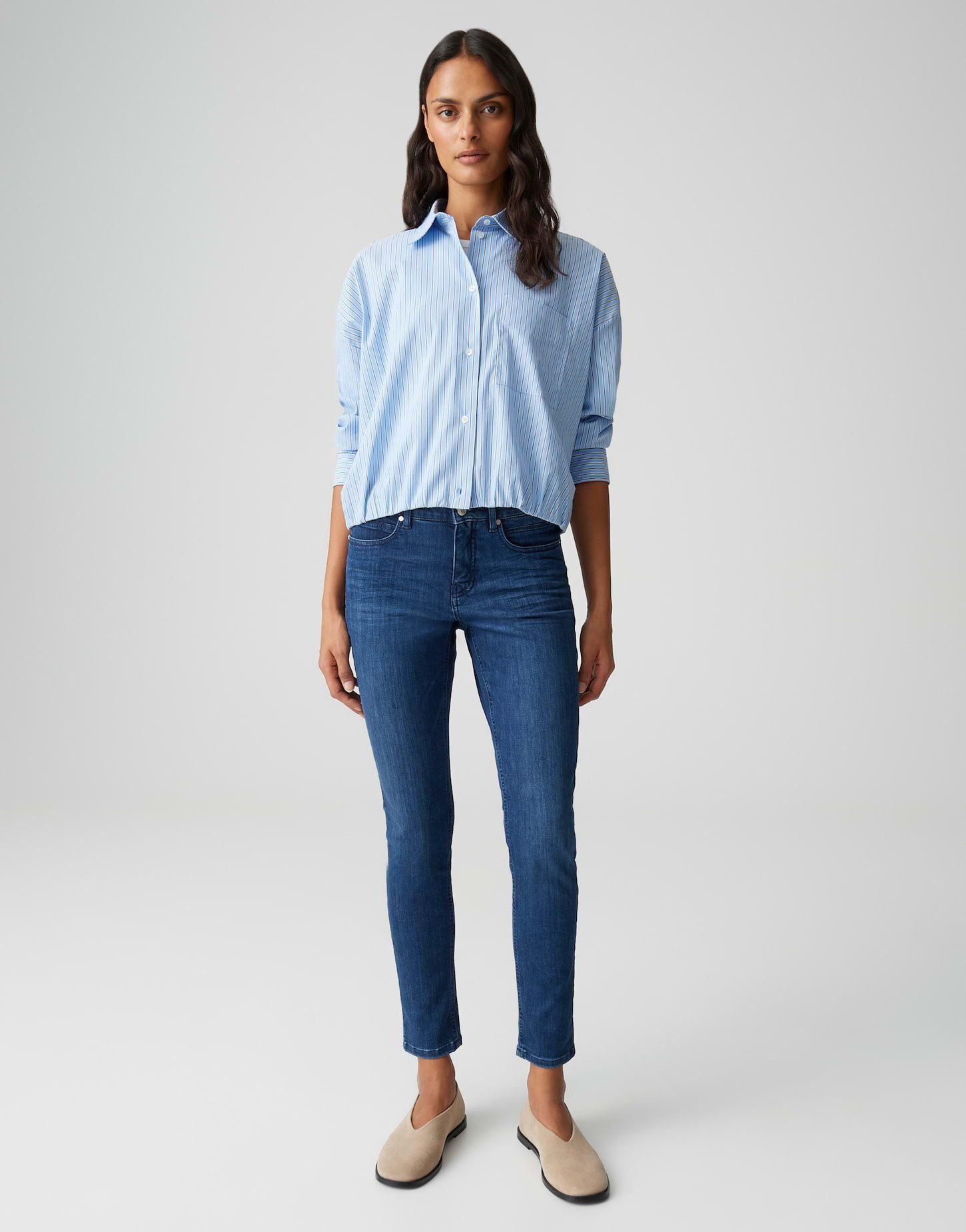 OPUS PANTS Skinny-fit-Jeans ENJA EASE mit Powerstretch Low Rise Ankle, Spanish Cotton, Zip-Fly