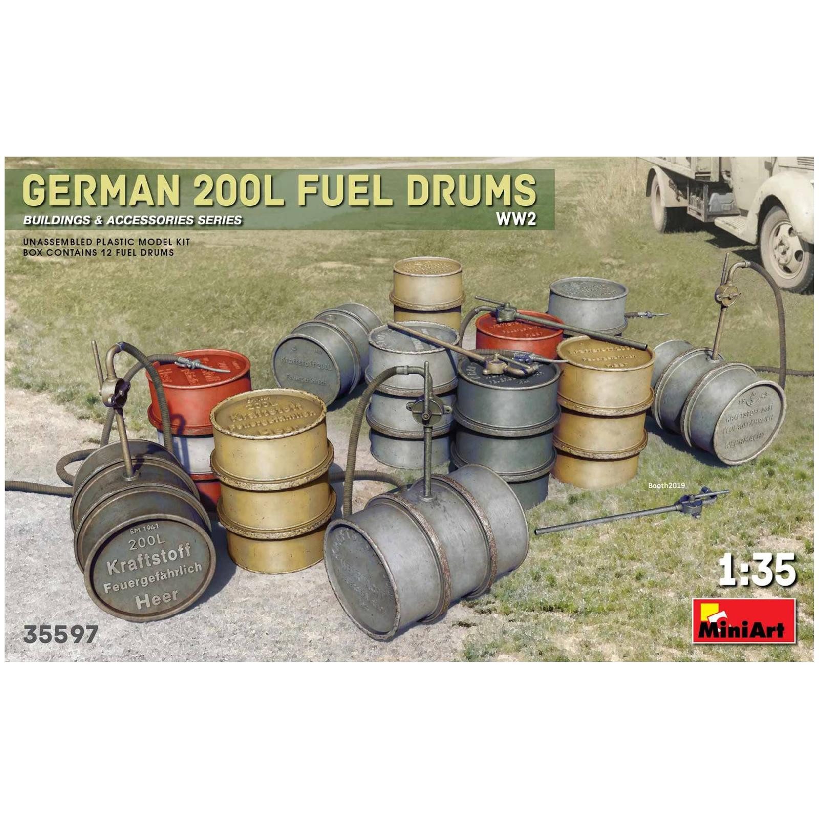 Modellbausatz German 200L Fuel Drum Set WW2 / 1:35