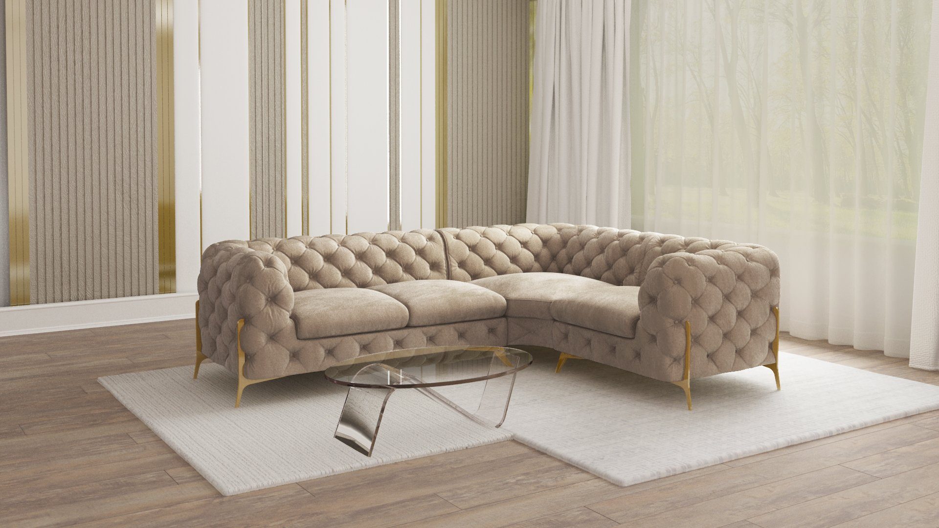 S-Style Möbel Ecksofa Ashley, Chesterfield mit günstig online kaufen