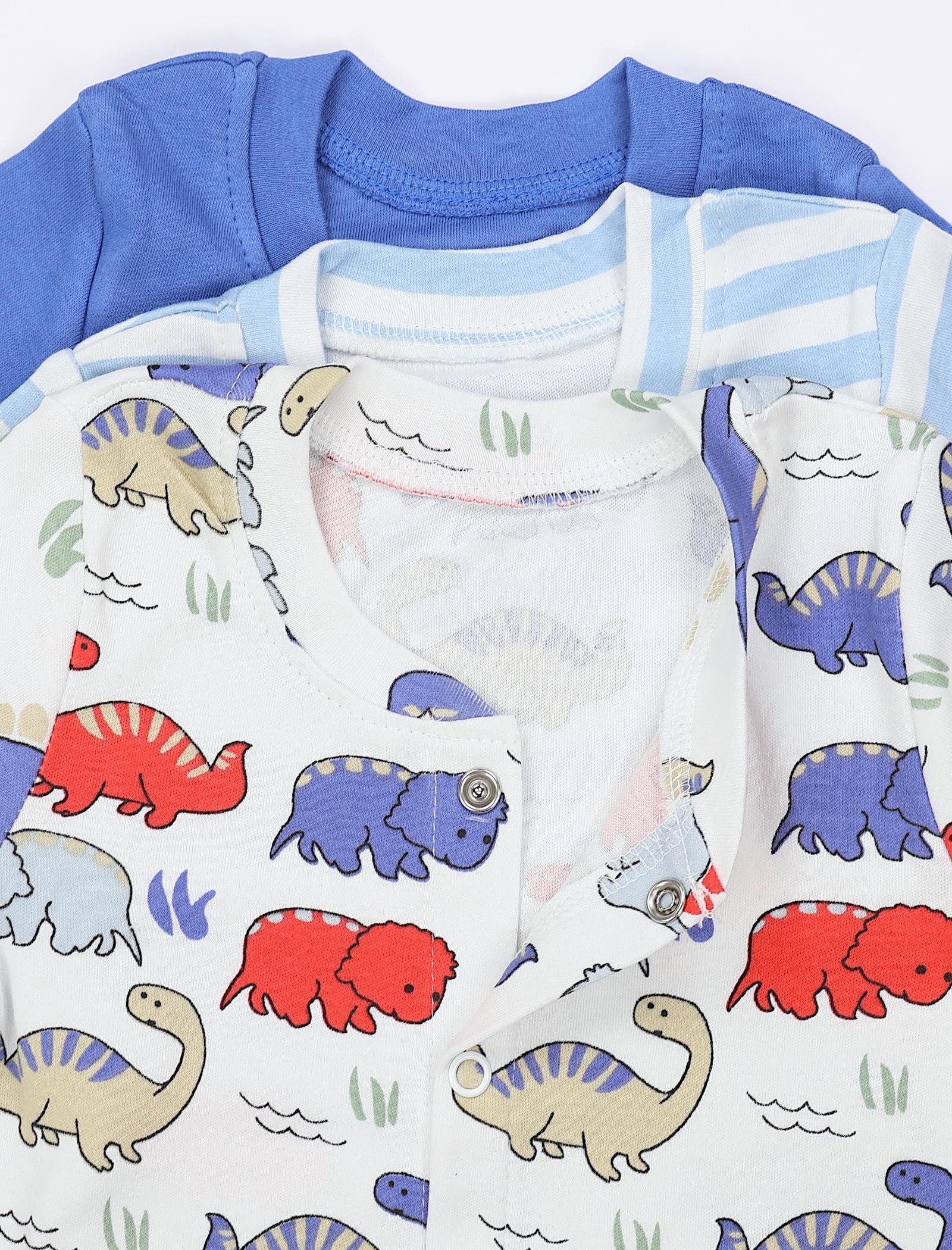TupTam Schlafoverall Baby Jungen Schlafstrampler Langarm Schlafanzug mit Fuß 3er Pack – Bild 5 von 5