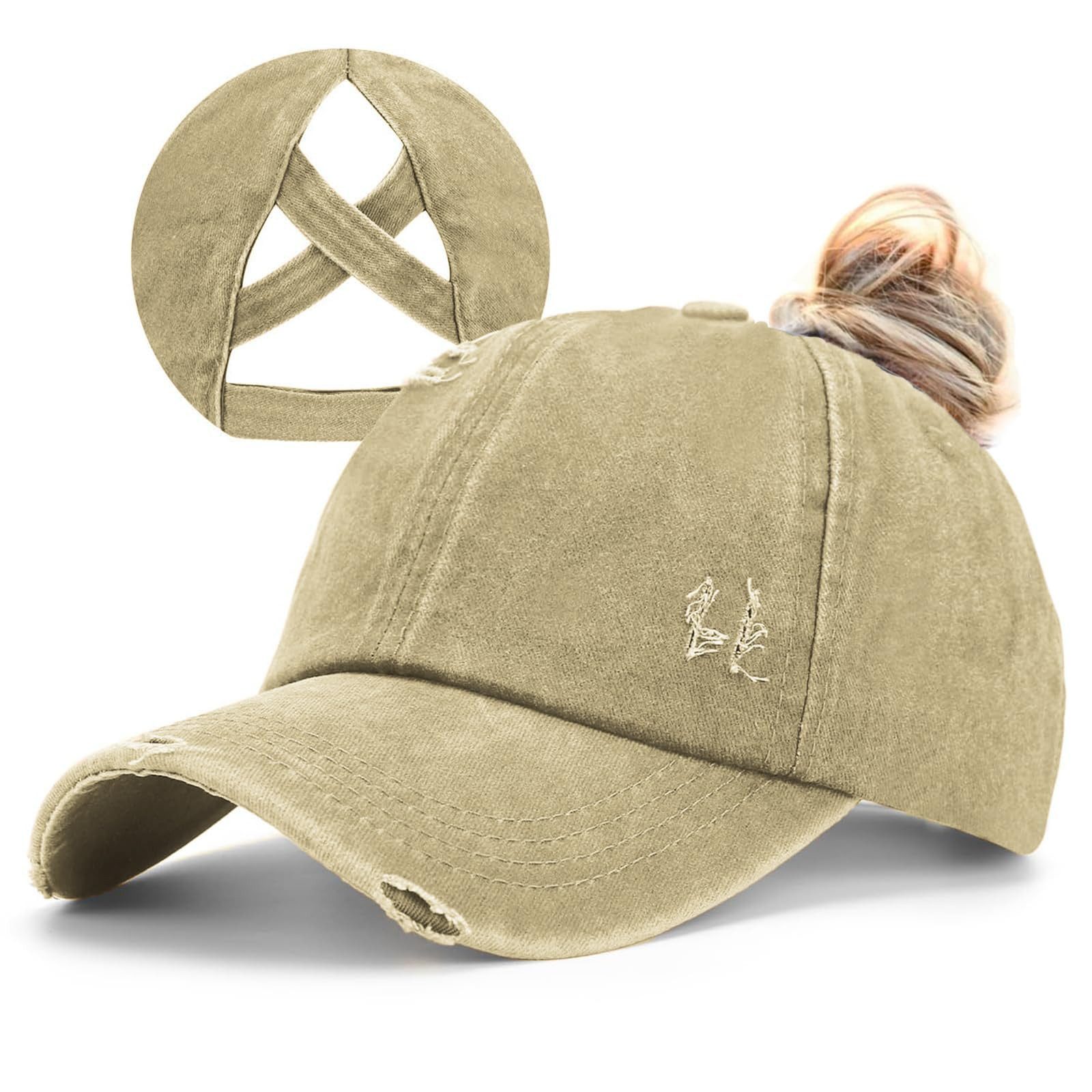 Zaewry Baseball Cap Pferdeschwanz Baseballkappe Damen Sommer Einstellbare Schnell trocknende Atmungsaktiv Baseballmütze Unisex Criss Cross Hüte