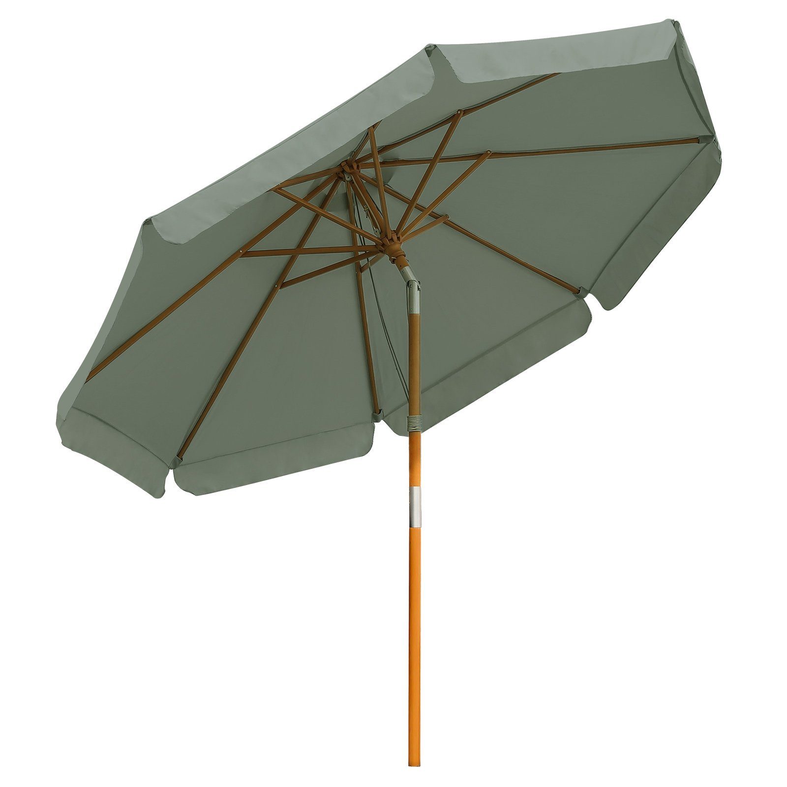 MVPower Sonnenschirm, Ø 300 cm Holz Sonnenschirme Rund knickbar
